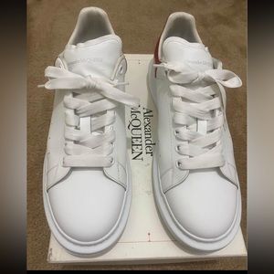 AUTHENTIC: Alexander McQueens (Men size 46) White and red snake skin leather